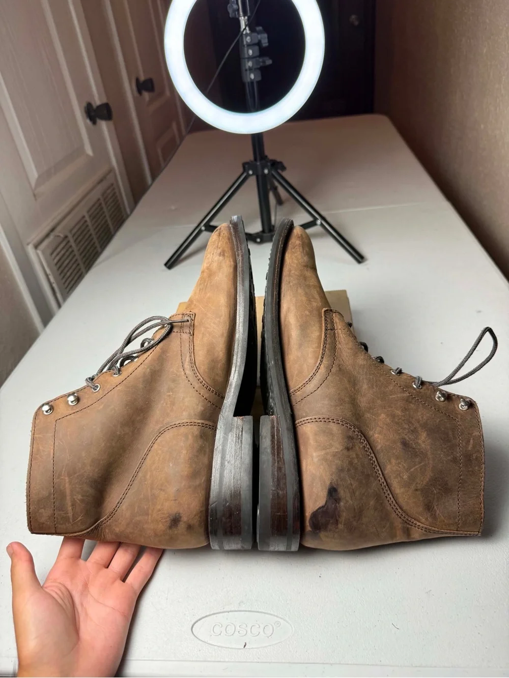 Thursday Boots Mocha President MOCPRES Suede Brown Super Nice Men's Sz 14 damage
